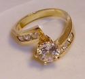 Vintage 14K Yellow Gold Cubic Zirconia Ring (6½) 