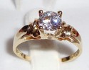 Vintage DIAMONIQUE 14K Gold Cubic Zirconia Ring (9