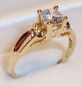 Vintage DIAMONIQUE 14K Gold Cubic Zirconia Ring (9