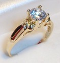 Vintage DIAMONIQUE 14K Gold Cubic Zirconia Ring (9