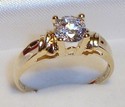 Vintage DIAMONIQUE 14K Gold Cubic Zirconia Ring (9