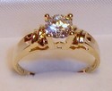 Vintage DIAMONIQUE 14K Gold Cubic Zirconia Ring (9