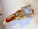 Vintage DIAMONIQUE 14K Gold Cubic Zirconia Ring (9