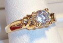 Vintage DIAMONIQUE 14K Gold Cubic Zirconia Ring (9