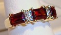 Vintage 14K Gold Almandite Garnet & Diamond Ring (