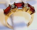 Vintage 14K Gold Almandite Garnet & Diamond Ring (