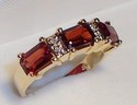 Vintage 14K Gold Almandite Garnet & Diamond Ring (