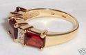 Vintage 14K Gold Almandite Garnet & Diamond Ring (