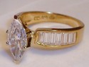 Vintage 14K Yellow Gold Cubic Zirconia Ring (6¾) 