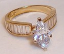 Vintage 14K Yellow Gold Cubic Zirconia Ring (6¾) 