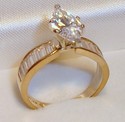 Vintage 14K Yellow Gold Cubic Zirconia Ring (6¾) 