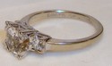 Vintage 10K White Gold Goshenite (Beryl) Ring (6½