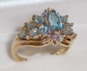 Vintage THL© 10K Gold Topaz & Diamond Ring (6) 