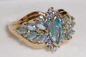 Vintage THL© 10K Gold Topaz & Diamond Ring (6) 