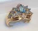 Vintage THL© 10K Gold Topaz & Diamond Ring (6) 