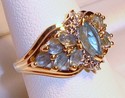 Vintage THL© 10K Gold Topaz & Diamond Ring (6) 