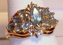 Vintage THL© 10K Gold Topaz & Diamond Ring (6) 