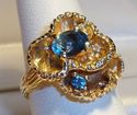 Vintage 14K Yellow Gold Swiss Blue Topaz Ring (6¾