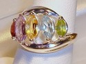 Vintage 925 Sterling Silver Multi-Gemstone Ring (6