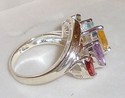 Vintage 925 Sterling Silver Multi-Gemstone Ring (6