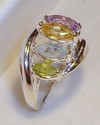 Vintage 925 Sterling Silver Multi-Gemstone Ring (6