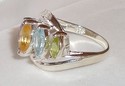 Vintage 925 Sterling Silver Multi-Gemstone Ring (6