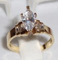 Vintage 10K Yellow Gold Cubic Zirconia Ring (7) 