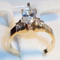 Vintage 10K Yellow Gold Cubic Zirconia Ring (7) 