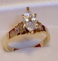 Vintage 10K Yellow Gold Cubic Zirconia Ring (7) 