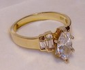 Vintage 10K Yellow Gold Cubic Zirconia Ring (7) 