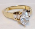 Vintage 10K Yellow Gold Cubic Zirconia Ring (7) 