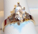 Vintage 10K Yellow Gold Cubic Zirconia Ring (7) 