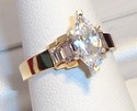 Vintage 10K Yellow Gold Cubic Zirconia Ring (7) 