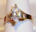 Vintage 10K Yellow Gold Cubic Zirconia Ring (7) 