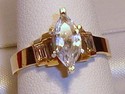 Vintage 10K Yellow Gold Cubic Zirconia Ring (7) 