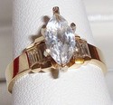 Vintage 10K Yellow Gold Cubic Zirconia Ring (7) 