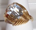 Vintage 14K Yellow Gold Cubic Zirconia Ring (7) 