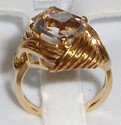 Vintage 14K Yellow Gold Cubic Zirconia Ring (7) 