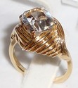 Vintage 14K Yellow Gold Cubic Zirconia Ring (7) 