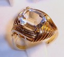 Vintage 14K Yellow Gold Cubic Zirconia Ring (7) 