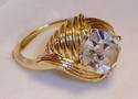 Vintage 14K Yellow Gold Cubic Zirconia Ring (7) 