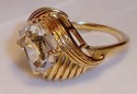 Vintage 14K Yellow Gold Cubic Zirconia Ring (7) 