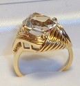 Vintage 14K Yellow Gold Cubic Zirconia Ring (7) 