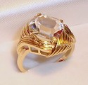 Vintage 14K Yellow Gold Cubic Zirconia Ring (7) 