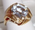 Vintage 14K Yellow Gold Cubic Zirconia Ring (7) 