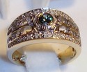 Vintage 14K White Gold Blue & White Diamond Ring (