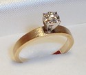 Vintage CR 14K Florentine Gold  ⅛ ct. Diamond Ri