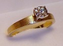 Vintage CR 14K Florentine Gold  ⅛ ct. Diamond Ri