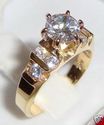 Vintage 10K Yellow Gold Cubic Zirconia Ring (8) 