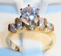 Vintage 10K Yellow Gold Cubic Zirconia Ring (8) 